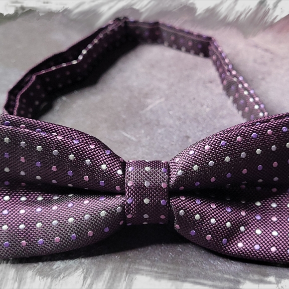 Men's Purple Bow Tie - Picture 2 of 3